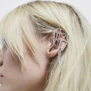 NEW! Zara earring set rhinestone pave silver edgy